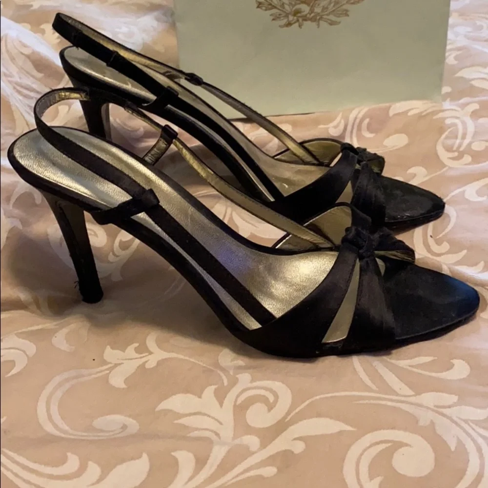 Nine West Silk Black Dress Heels - Picture 5 of 6
